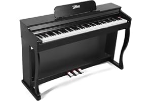 ZHRUNS Digital Piano, 88 Key Weighted Keyboard Piano,Full-size Electric Piano Keyboard with Sheet Music Stand, Triple Pedal, Power Adapter, Supports USB-MIDI Connecting (Black)