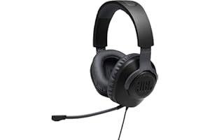 JBL Quantum 100 Wired Over-Ear Gaming Headset with Detachable Mic and 3.5mm Audio Cable - Black (Renewed)