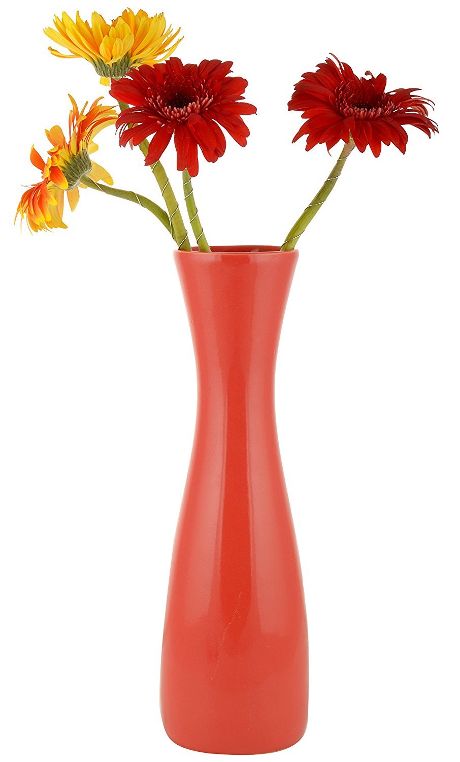 Buy Woodenclave Red Ceramic Flower Vase Flower Pot Sleek Flower