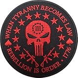 Patch Squad Men's Three Percent Tyranny Punisher Liberty Morale Patch (Black/Red)