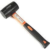 Edward Tools Rubber Mallet Hammer 16 oz - Durable Eco-friendly Rubber Hammer Head for Camping, Flooring, Tent Stakes, Woodworking, Soft Blow Tasks without Damage - Ergonomic Grip Handle