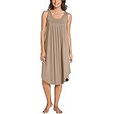 GYS Bamboo Viscose Nightgowns for Women Soft Sleeveless Pleated Night Dress