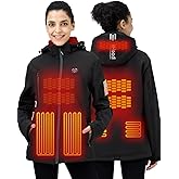 iHood Women's Heated Jacket with Battery Pack Waterproof Winter Outdoor heated Jacket for Women Heating Jacket coat