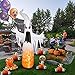 amzdeal Halloween Inflatable Ghost 8Ft Upgraded HalloweenTerrible White Ghost with Lighted Real Flames and Eyes Indoor Outdoor Yard Lawn Party Decoration Includes 5 Stakes and 3 Tethers