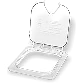 Carlisle FoodService Products Storplus Ez Access 1/6 Size Hinged Universal Food Pan Lid with Notch for Catering, Buffets, and Restaurants, Polycarbonate, Clear