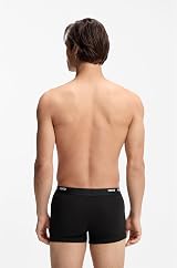 HUGO Mens Black Stretch Cotton Logo Waistband Trunks Five Pack Box view 3