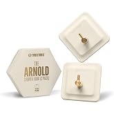 TOOLETRIES Arnold Silicone Shower Hook 2 Pack, Adhesive Hooks - Sand | Waterproof bathroom hooks for towels, robes, bath brushes &amp; shower accessories. Removable, reusable and easy to install.