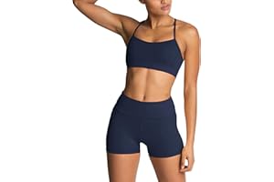IMEKIS Women's Workout Sets 2 Piece Yoga Outfit High Waisted Biker Shorts Leggings Sports Bra Gym Fitness Clothes Tracksuit