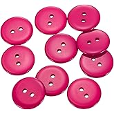 HARFINGTON 10pcs Resin Sewing Button, 20mm (3/4-inch) 2 Holes Round Craft Decorative Buttons for Coat, Clothes Holiday Decoration, Rose Red