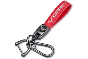 Xiconbao Genuine Leather Car Keychain for Corvette C6 C7 C8 Series Car Key Chain Ring Accessories for Men and Woman
