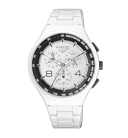 Attractive STYLISH-SPORTS Chronograph White Dial Watch-DA86J003Y