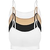 4 Pack Women's Seamless Wireless Half Cami Unpadded Bra Tops for Layering with Spaghetti Straps