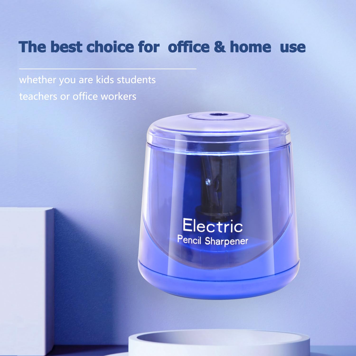 Electric Pencil Sharpener, Battery (Not lncluded) or USB Powered Small Portable for NO2 Pencils, Automatic for Home and Office (Dark Blue)