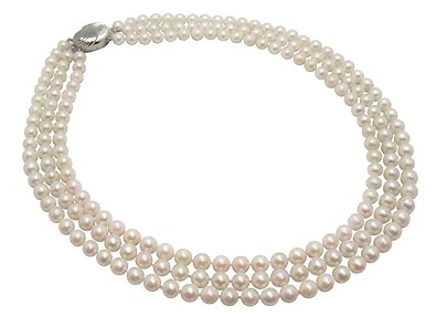 Amazon アコヤ本真珠三連ネックレス 6 0 6 5mm ホワイト