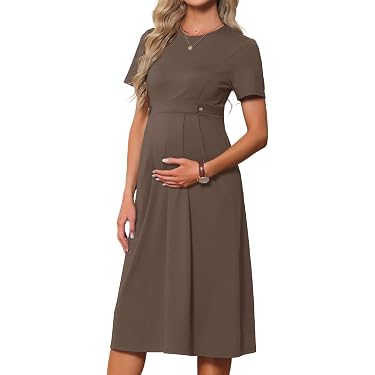 office dress for pregnant ladies Angel Maternity Sophia Maternity Belt Work Dress in Black