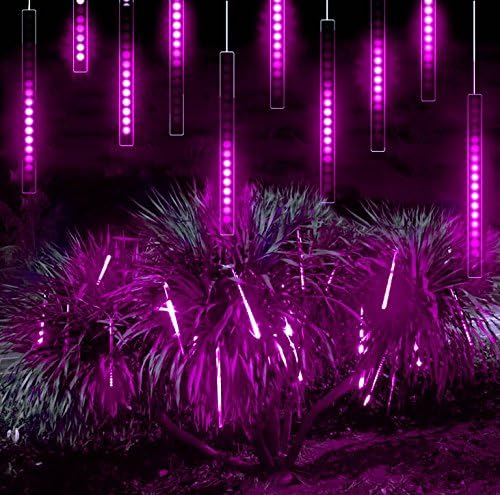 Alkbo Meteor Rain Lights,Icicle Snow Falling Raindrop 8 Strips 50CM Waterproof Cascading lights for Wedding Christmas Tree Party Celebrations and Home Decor Safety voltage UL 432LED (Purple)