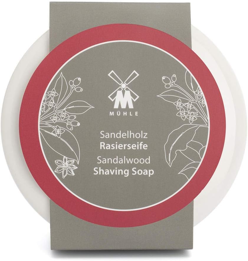 MÜHLE - Rasierseife in weißer Porzellanschale Sandelholz - für normale und trockene Haut