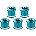 Chooee Double Chainring Bolts,M8 Steel Chain Ring Bolts Set Blue