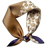 FEIBOON Mulberry Silk Scarfs Neck Scarf 21"x21" Small Square Scarfs hair scarf bandana for Women Gift Packed