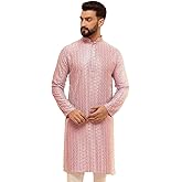 Sojanya (Since 1958 Men'S Cotton Rayon Shiny Thread Sequinned Only Long Kurta