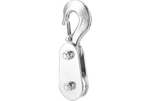 TBEST Utv Plow Pulley Kit,Winch Pulley,Utv Snow Plow Pulley Hook,Hook With Pulley For Kfi Plow,Other Components 2 Ton Snatch Block Wire Rope Lifting Pulley With Hook For Utv Atv Quad Bike Motocross