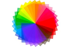 30 Pack Gel Light Filter Color Correction Colored Overlays Transparent Color Film Lighting Gel Filter Plastic Sheets Correcti