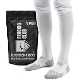 Fencing Club Elite Fencing Socks, Foil Saber &amp; Epee, Adult Kids Youth, Moisture Wicking, Breathable, Arch &amp; Ankle Compression