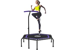 YORIN Rebounder Tranpoline for Adults, 330LBS Fitness Indoor Tranpoline, 40" 48" 50" Mini Exercise Tranpoline with Bungees, Stable Quiet Workout Small Tranpoline, Equipment Exercise at Home