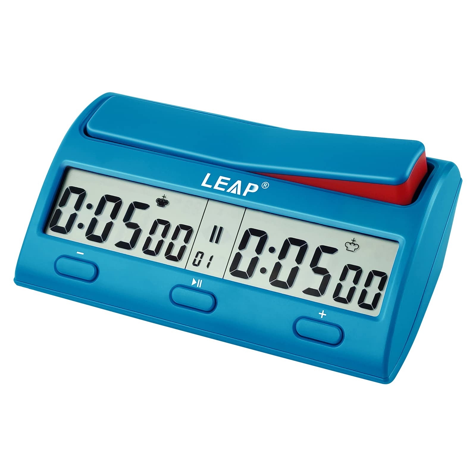 LEAP Chess Clock Advanced Digital Chess Timer with 7 Type 38 Timing Set Modes Including Single or Multi Period Countdown Restricted Moves or Time Function Blue