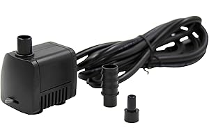 Teamson Home Water Pump for Fountains, Garden Ponds, and Birdbaths, 119 GPH, 2.5 Inch Length, Black