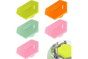 CERT LEIDIS 5 Pack Magnetic Seam Guide for Sewing Machine, Multifunctional Polygonal Hemmer Gauge with Sewing Tools, Strong Magnetic Seam Guide with Scale, Sewing Accessories and Supplies (4 Colors)