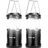 Lepro LED Camping Lanterns Battery Powered, Collapsible, IPX4 Water Resistant, Outdoor Portable Lights for Emergency, Hurricane, Storms and Outages