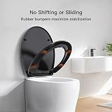 Pipishell Soft Close Toilet Seat with Quick Release, O Shape, Black view 4