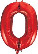 Unique Red Number 0 Shaped Large Foil Balloon 86cm