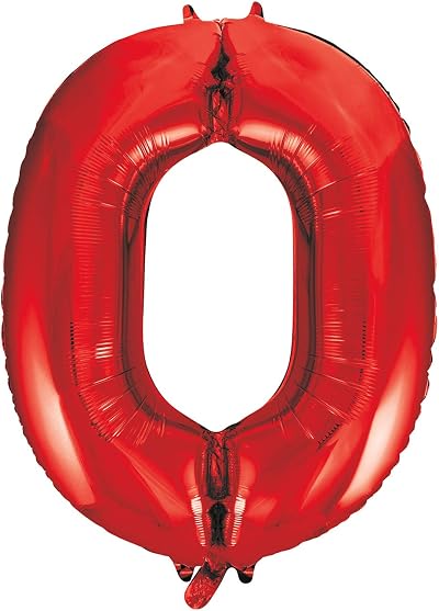 Unique Red Number 0 Shaped Large Foil Balloon 86cm