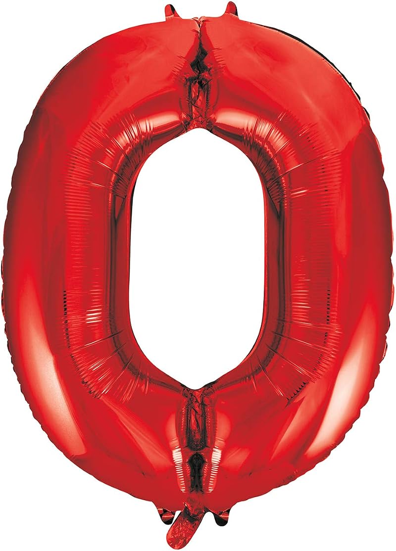 Unique Red Number 0 Shaped Large Foil Balloon 86cm