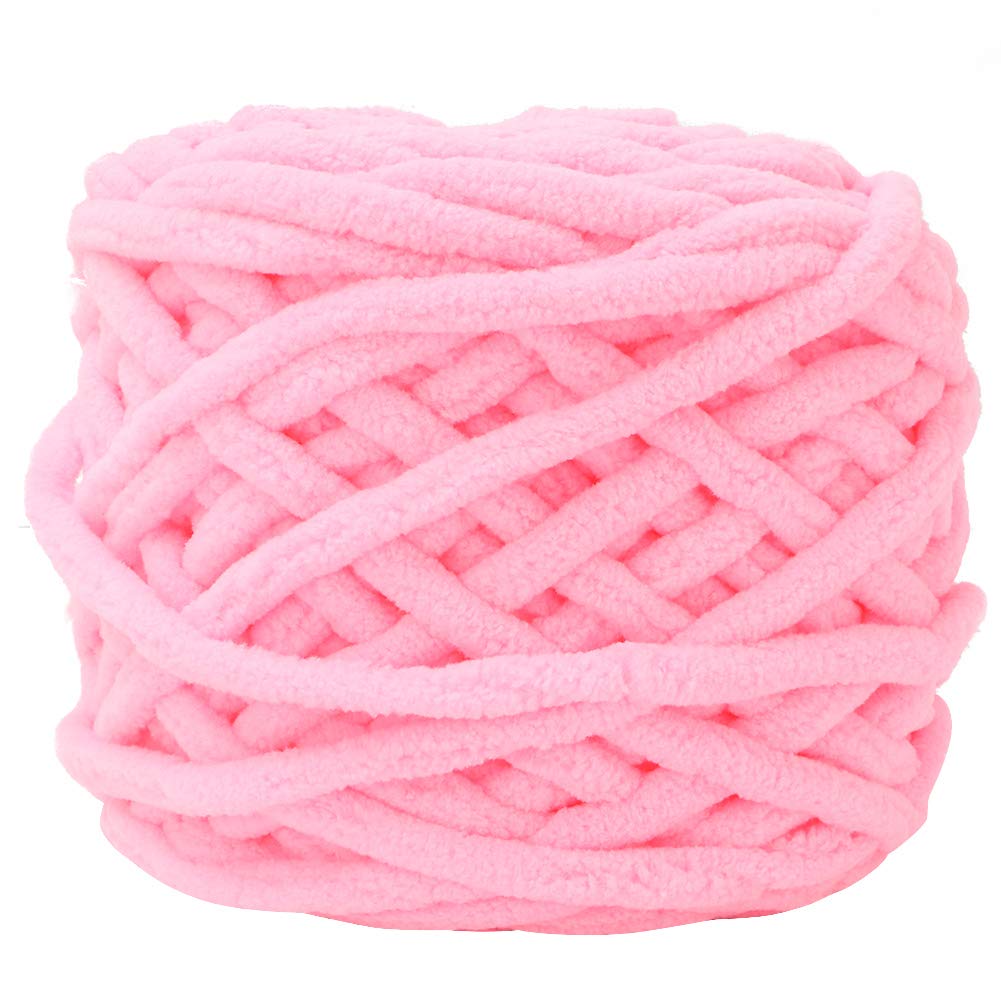 Chunky Wool Yarn, Knitting Wool Yarn Coarse Yarn Knitting Yarn for Crochet, Soft Chunky Yarn for Yarn Projects Making Bags Hats Blankets Pillow Cushion Cat Bed(Pink)