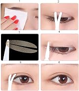 Cretty-Meet 1200pcs Invisible Double Eyelid Tape Strips Hooded Droopy Uneven view 4
