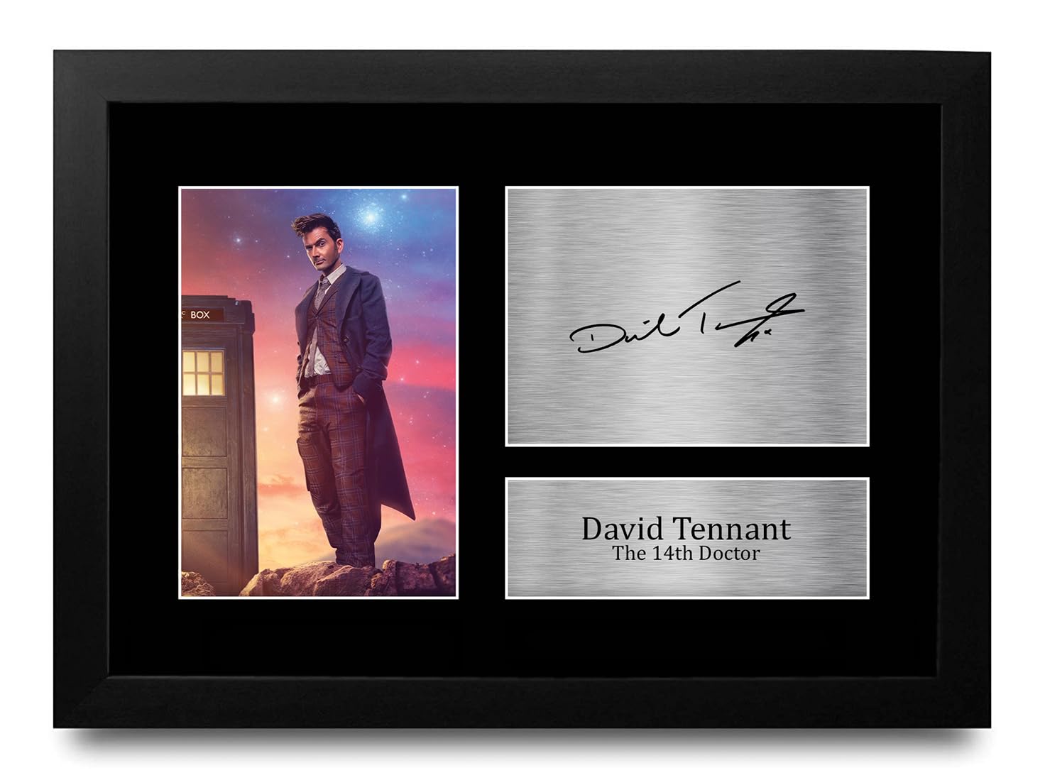 HWC Trading FR A4 David Tennant 14th Doctor Dr Who Gifts Printed Signed Autograph Picture for TV Show Fans - A4 Framed