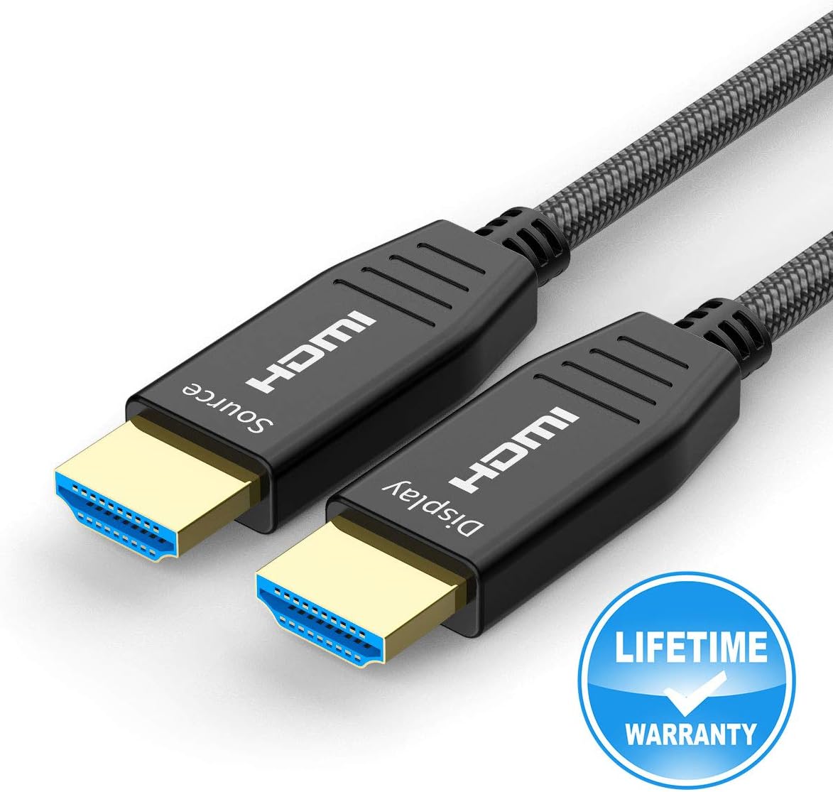 FURUI Fiber HDMI Cable 40ft 4K 60Hz, HDMI 2.0b Fiber Optic Cable Nylon Braided HDR10, ARC, HDCP2.2, 3D, 18Gbps Fiber Optic HDMI Cable 4:4:4/4:2:2/4:2:0 Slim and Flexible-12.2M