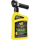 Black Flag Flea and Tick Killer Concentrate Yard Treatment, 32 Ounces, Ready To Spray, Quickflip Hose End Sprayer
