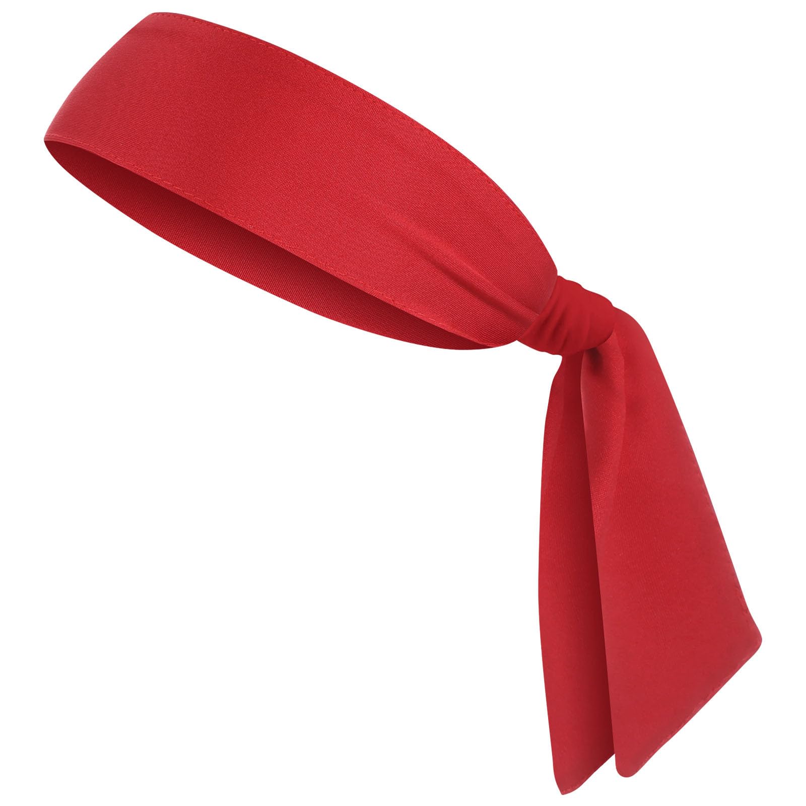 Frcolor Head Tie Sports Headband Tie Headband for Women and Men Sweatband Head Ties Ideal for Running Working Out Tennis Karate Athletics (Red)
