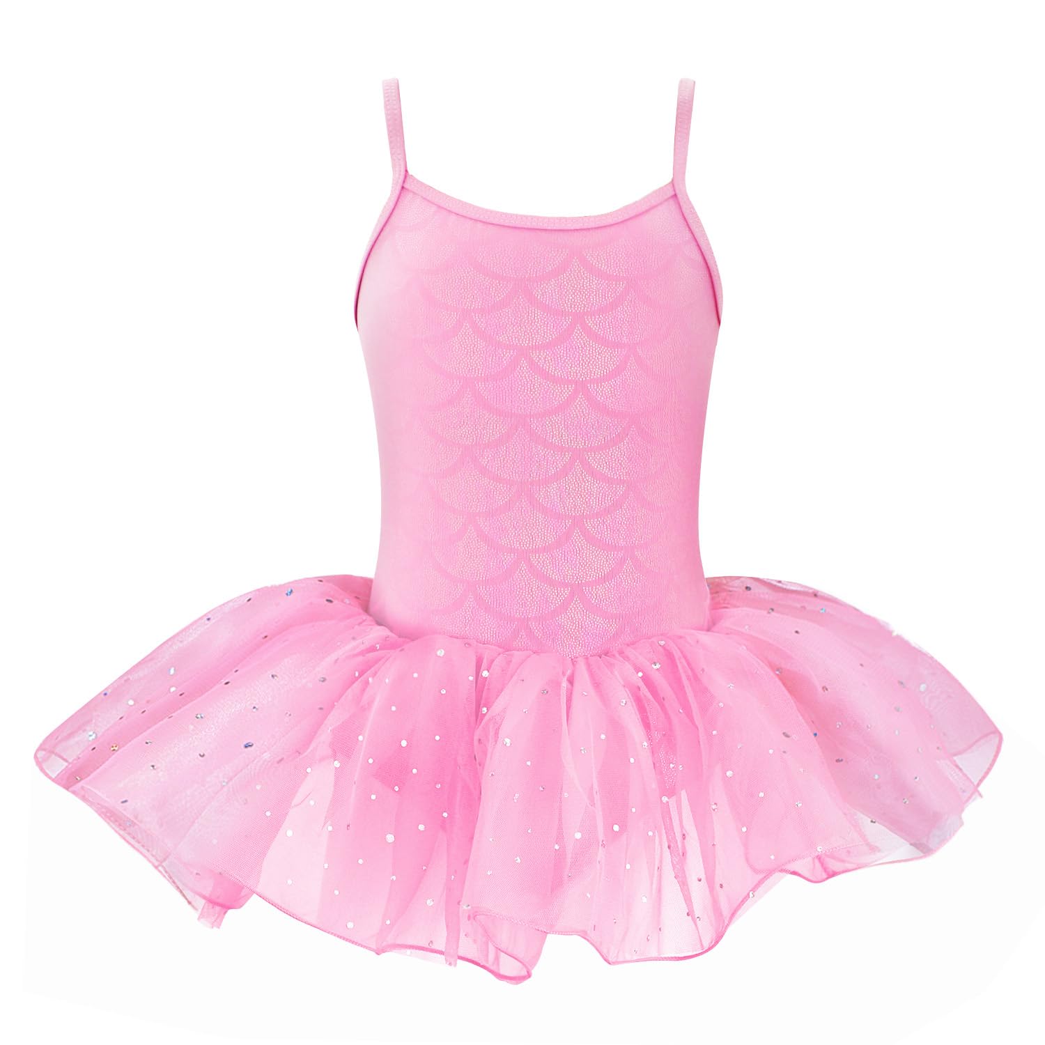 Photo 1 of XiaoMoSha Dance Leotard for Girls Tutu Skirted Leotard Ballerina Dancewear Party Dress Outfit Sparkles Mermaid Bodysuit (Pink,100 2-3Y)