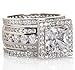 Ginger Lyne Collection Beverly 3 Ring Bridal Engagement Wedding Ring Band Set