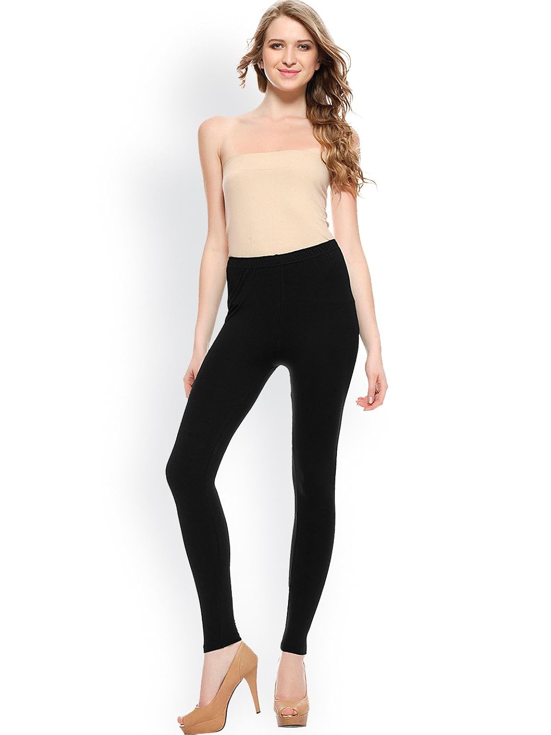 fashglam women premium ankle length cotton legging - black