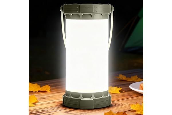 Glocusent 135 LED Ultra Bright Camping Lantern, 5000mAh Camping Light | Rechargeable Lantern for Power Outages with 3 Colors