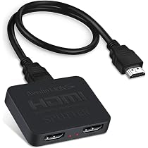 avedio links HDMI Splitter 1 in 2 Out [with 4FT HDMI Cable] 4K