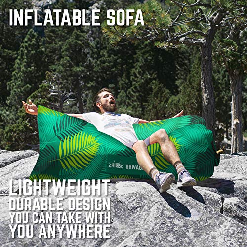 Chillbo Shwaggins Inflatable Couch - Cool Inflatable Chair. Upgrade Your Camping Accessories. Easy Setup is Perfect for Hiking Gear, Beach Chair and Music Festivals. (A Green Leaf) - Thumbnail 5