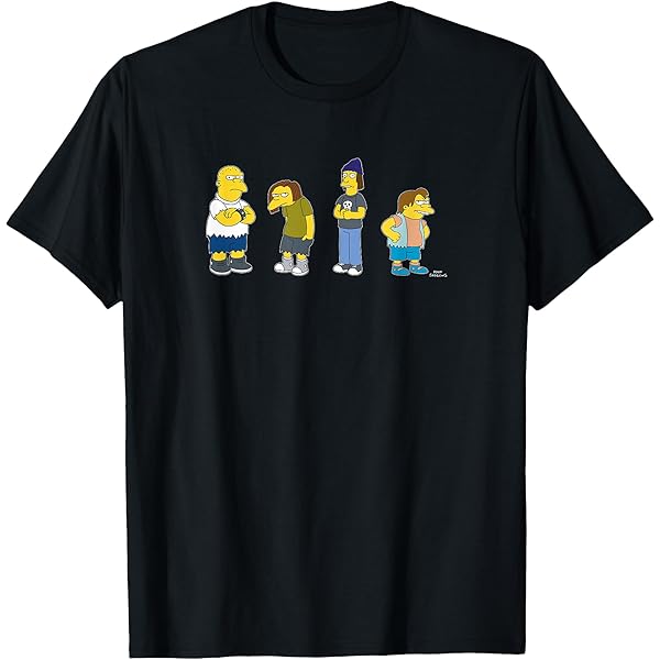 Amazon.com: The Simpsons Bullies Line Up C2 T-Shirt