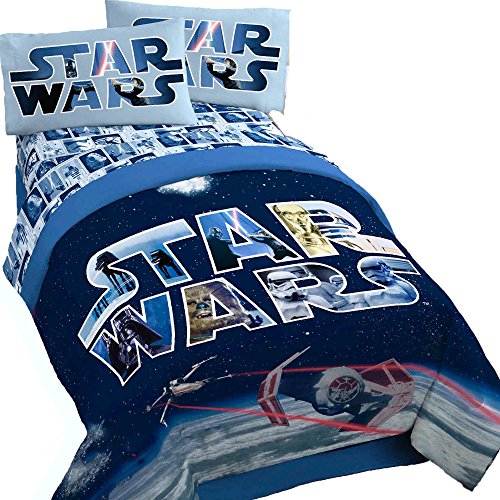 Space Wars Disney Star Wars Boys Blue Twin Full Comforter 72 X 86